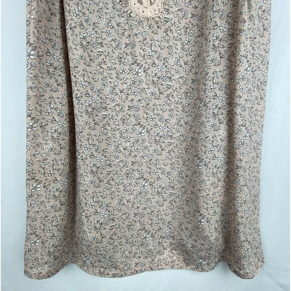 Abercrombie & Fitch Tank Top Womens S Micro Floral Lace Pink Cami Flowy Cottage - Picture 3 of 10